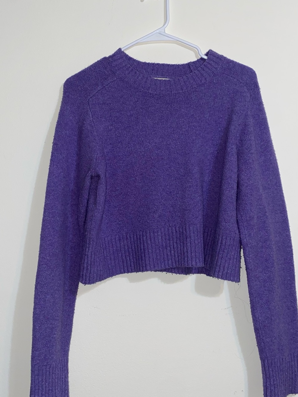 Universal Thread Deep Purple Cropped Crewneck Sweater